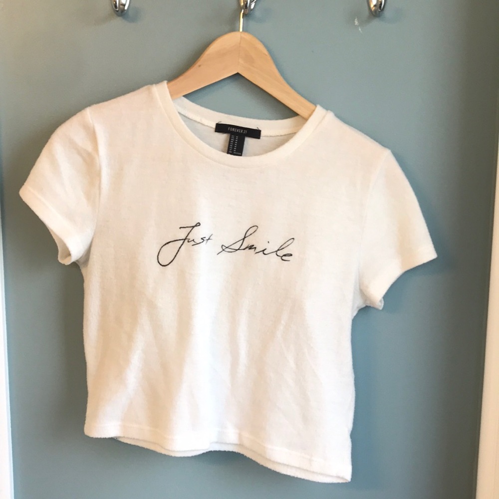 White soft crop top from Forever 21